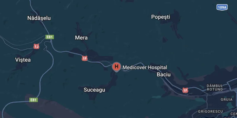 Locația Hernia Center pe hartă - Medicover Hospital Baciu
